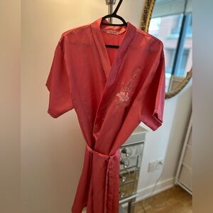 Vintage Satin Floral Kimono Robe